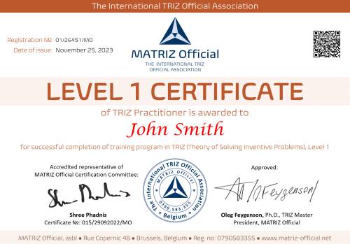 PowerPoint Slide Show     MATRIZ Official Certificate   Sample   Level 1.pptx 25 02 2024 19 15 41